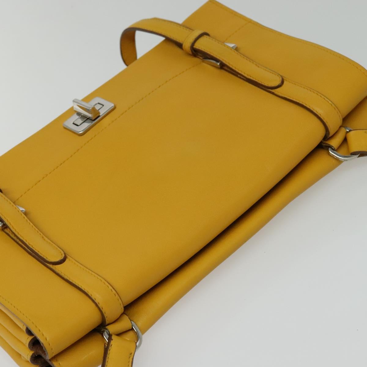 PRADA Shoulder Bag Yellow Silver