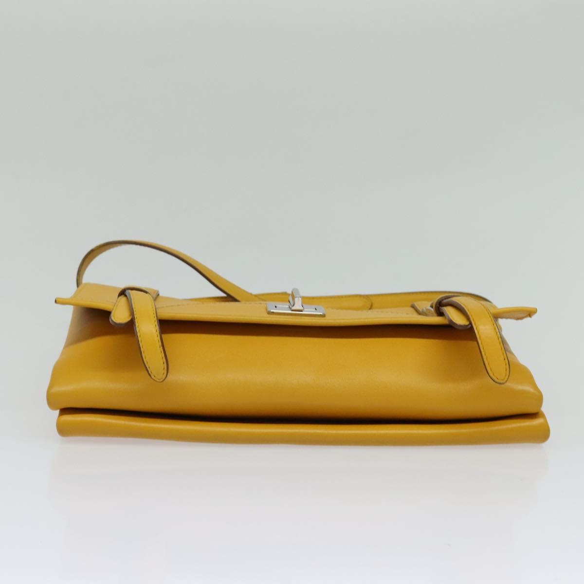 PRADA Shoulder Bag Yellow Silver