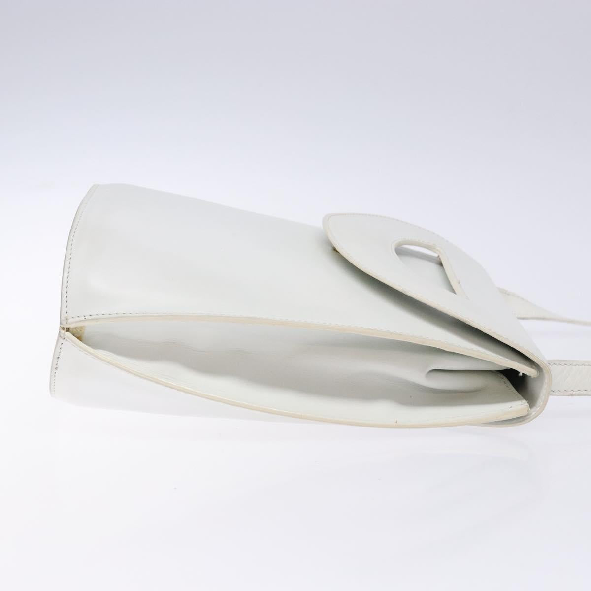 CELINE Shoulder Bag Leather Gold White