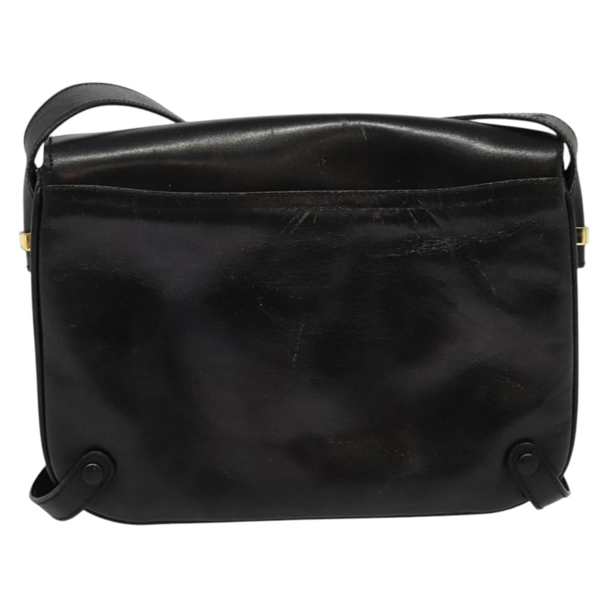 CELINE Shoulder Bag Leather Black Gold