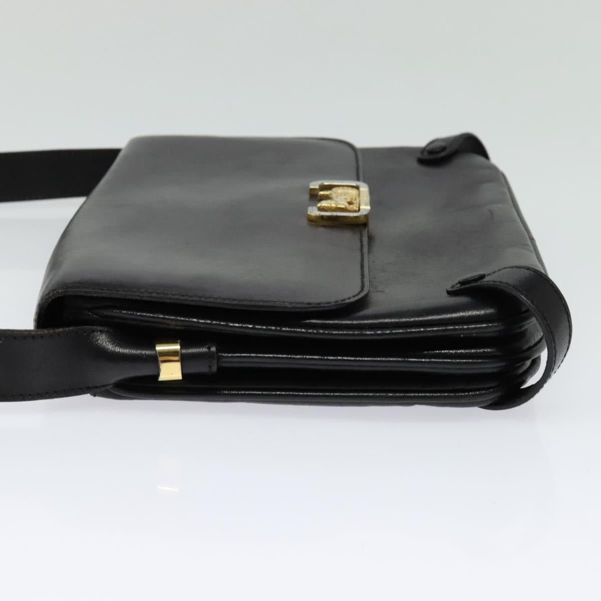 CELINE Shoulder Bag Leather Black Gold