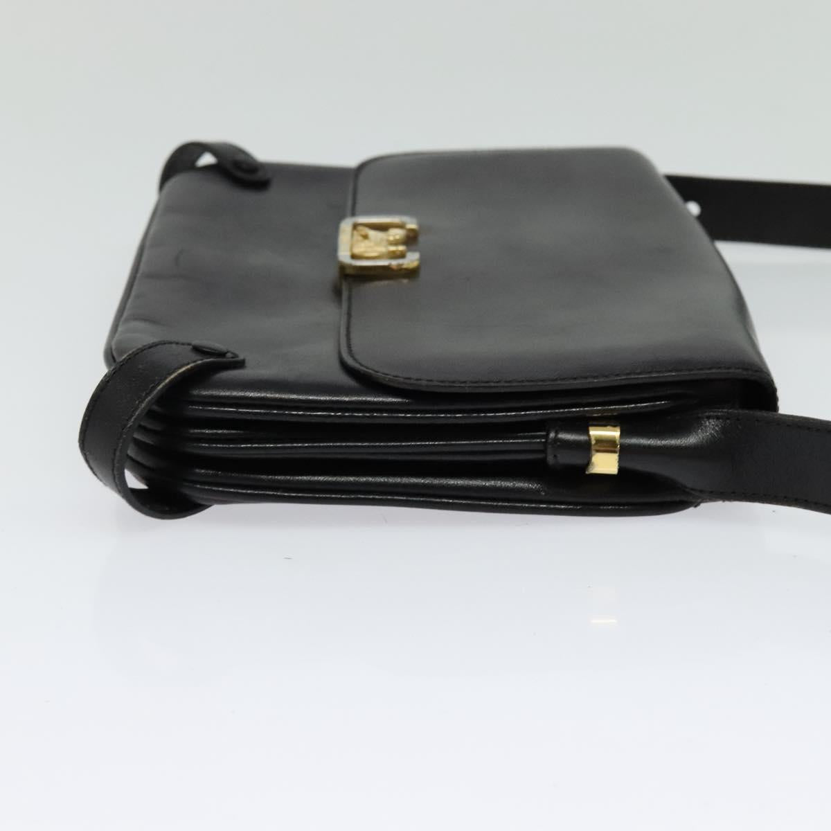 CELINE Shoulder Bag Leather Black Gold