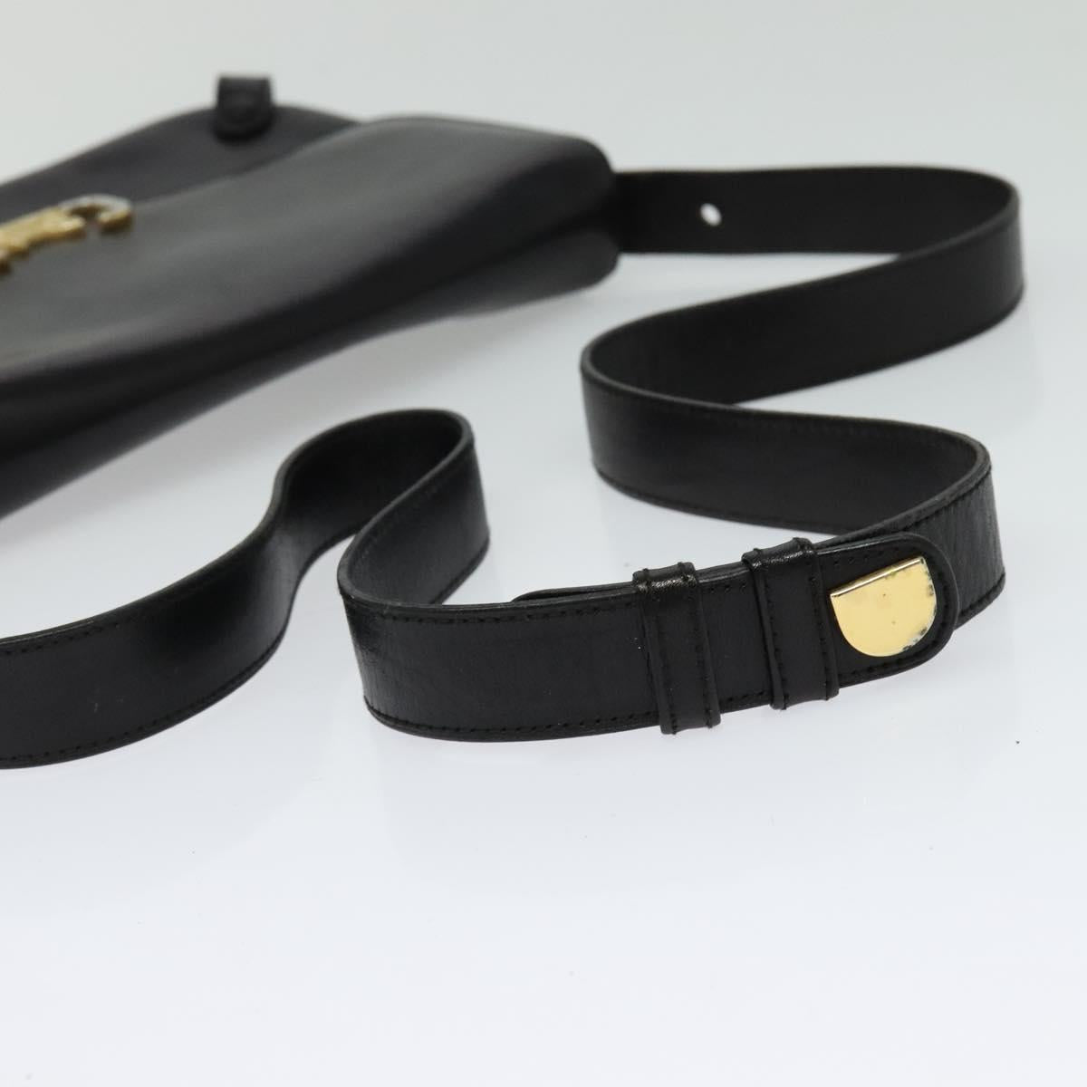CELINE Shoulder Bag Leather Black Gold