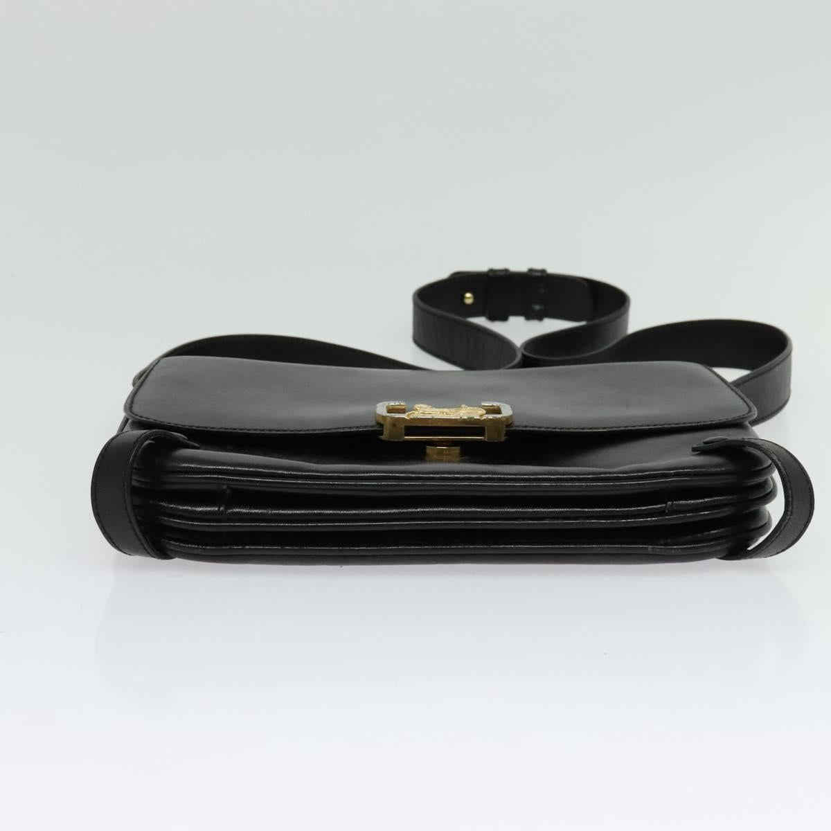 CELINE Shoulder Bag Leather Black Gold