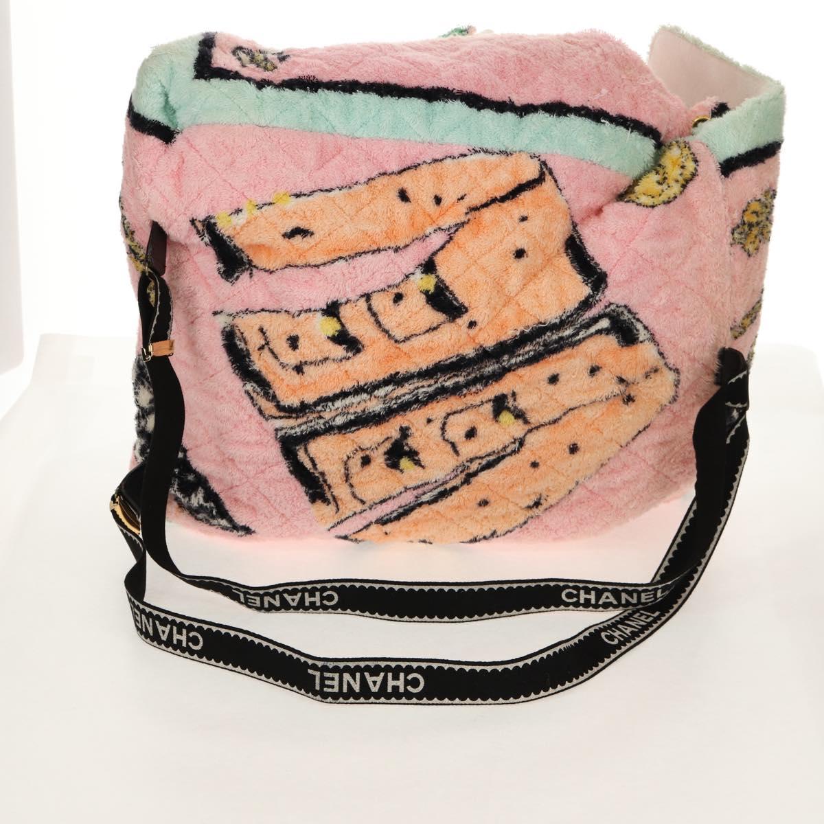 CHANEL Matelasse COCO Mark Backpack pile Pink Gold CC