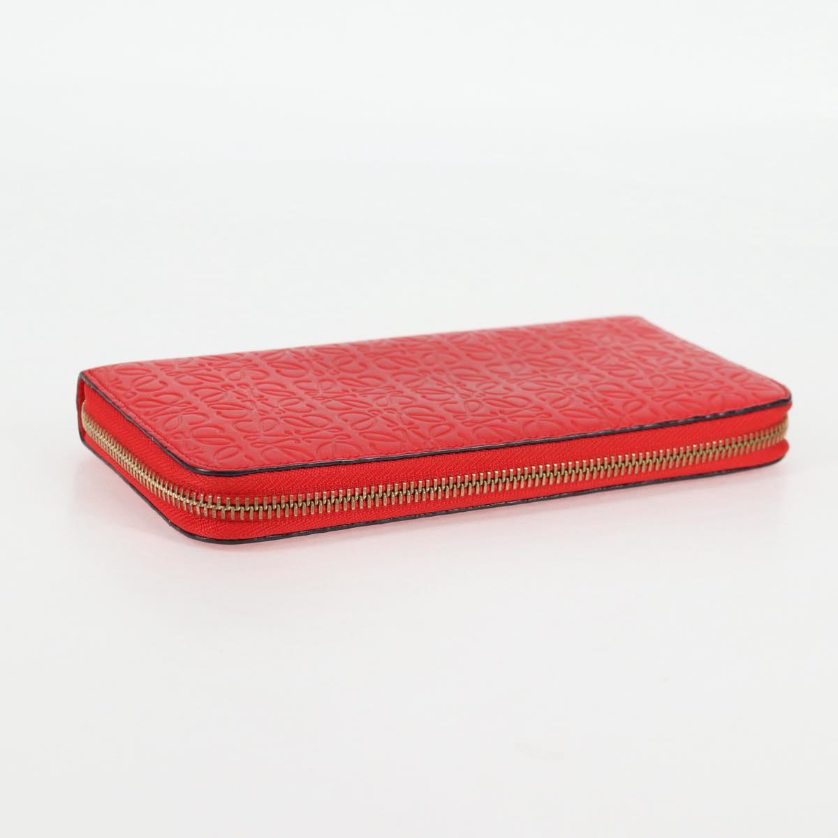 LOEWE Anagram Long Wallet Leather Red