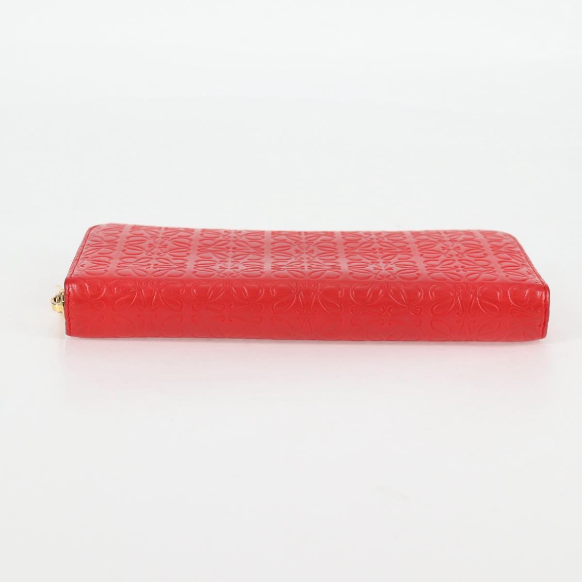LOEWE Anagram Long Wallet Leather Red