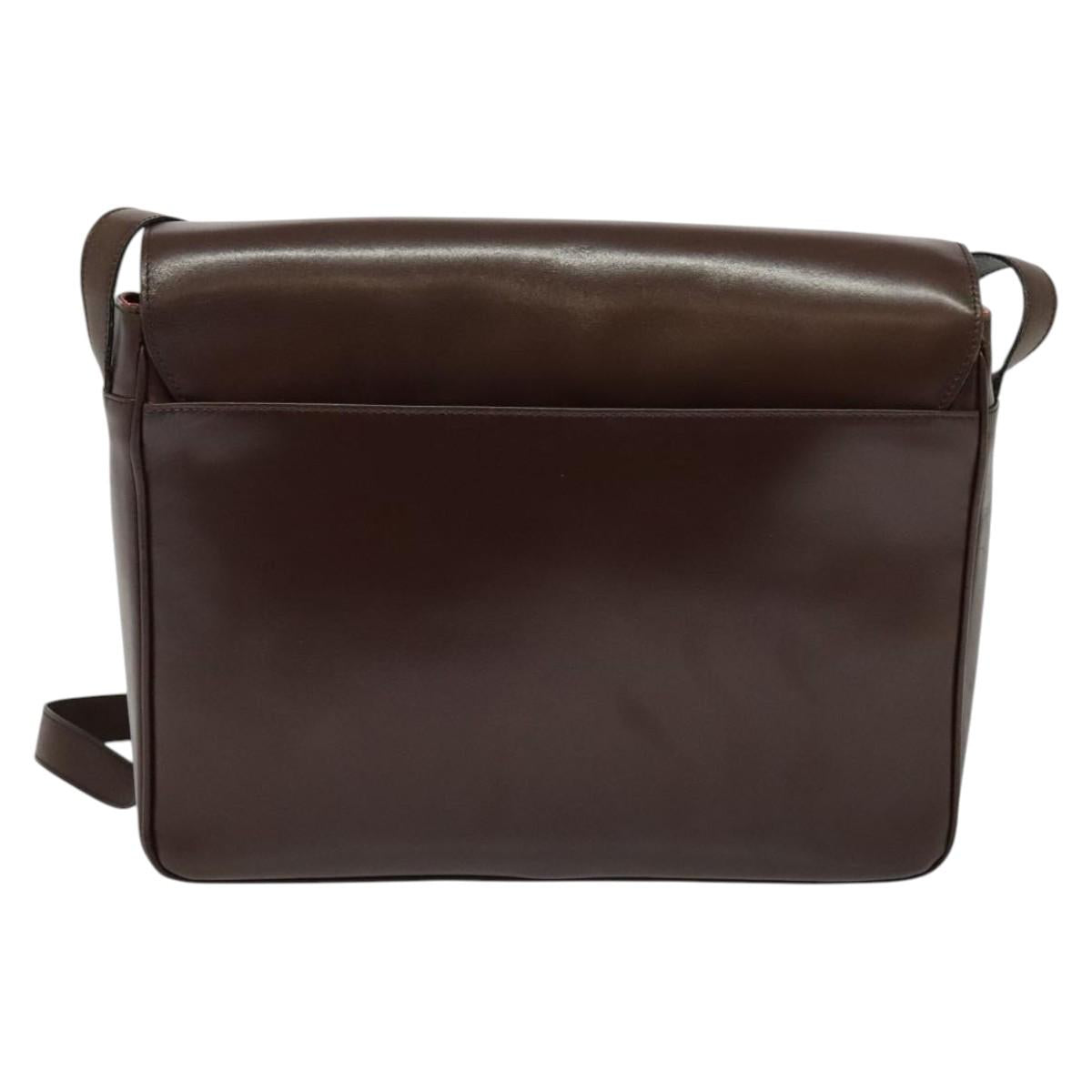 CELINE Shoulder Bag Leather Brown Gold