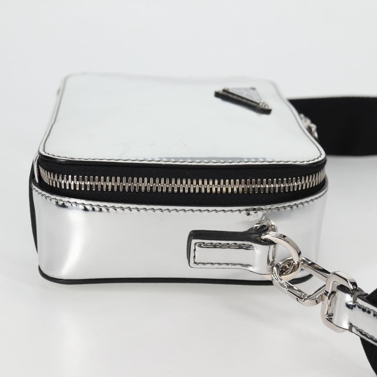 PRADA Shoulder Bag Leather Silver 2VH070