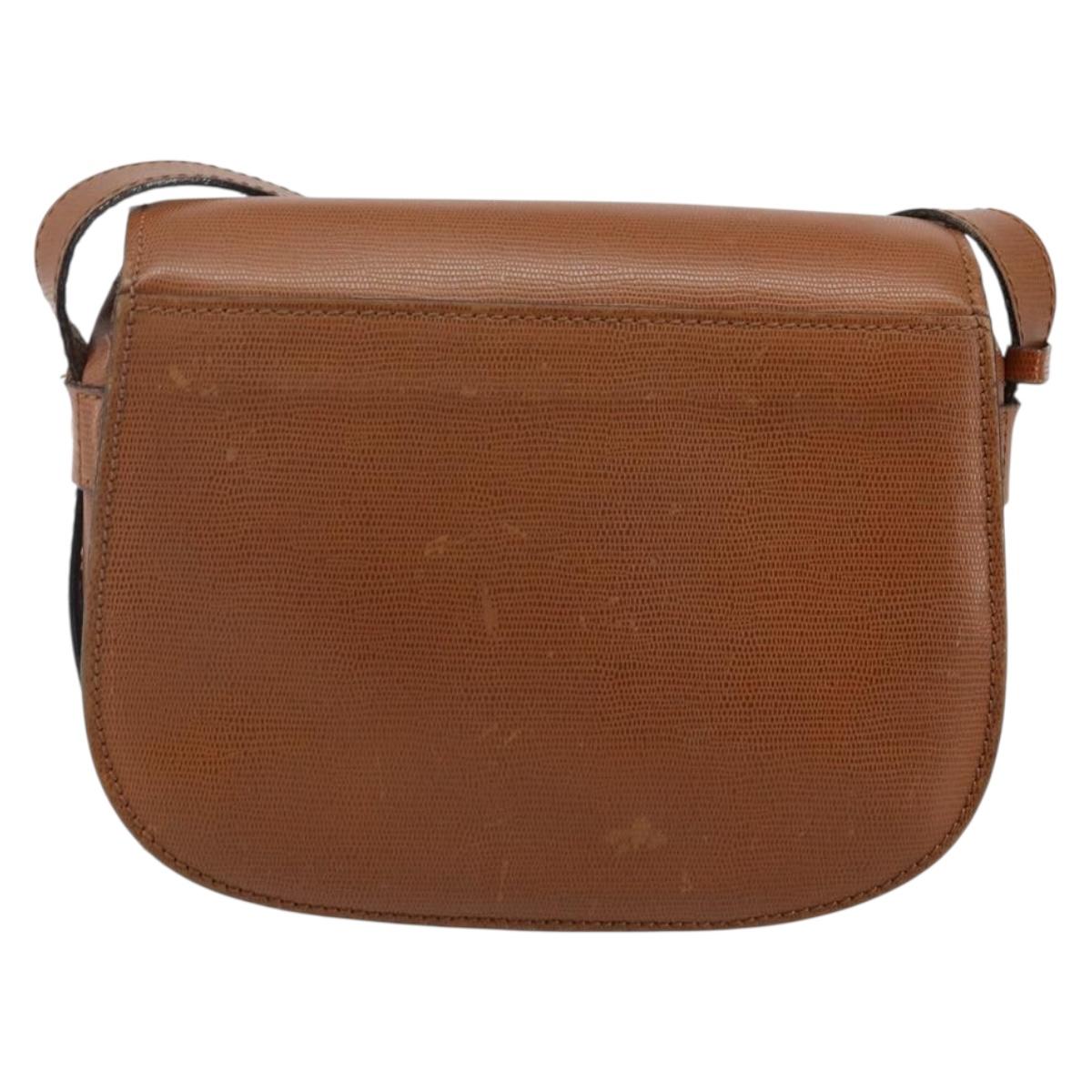 CELINE Shoulder Bag Leather Brown Gold