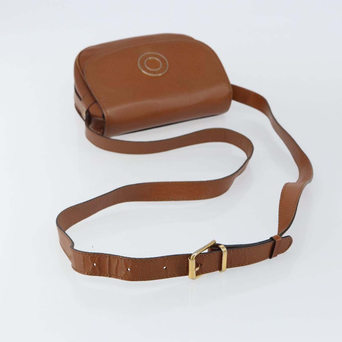 CELINE Shoulder Bag Leather Brown Gold