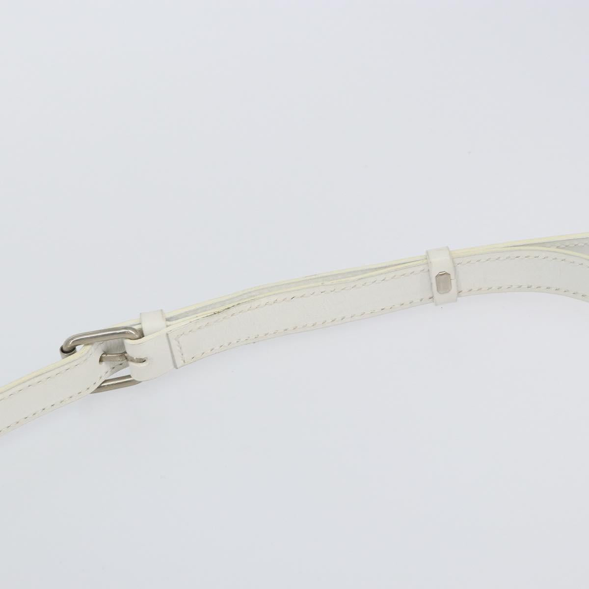 CELINE Shoulder Bag Leather White Silver