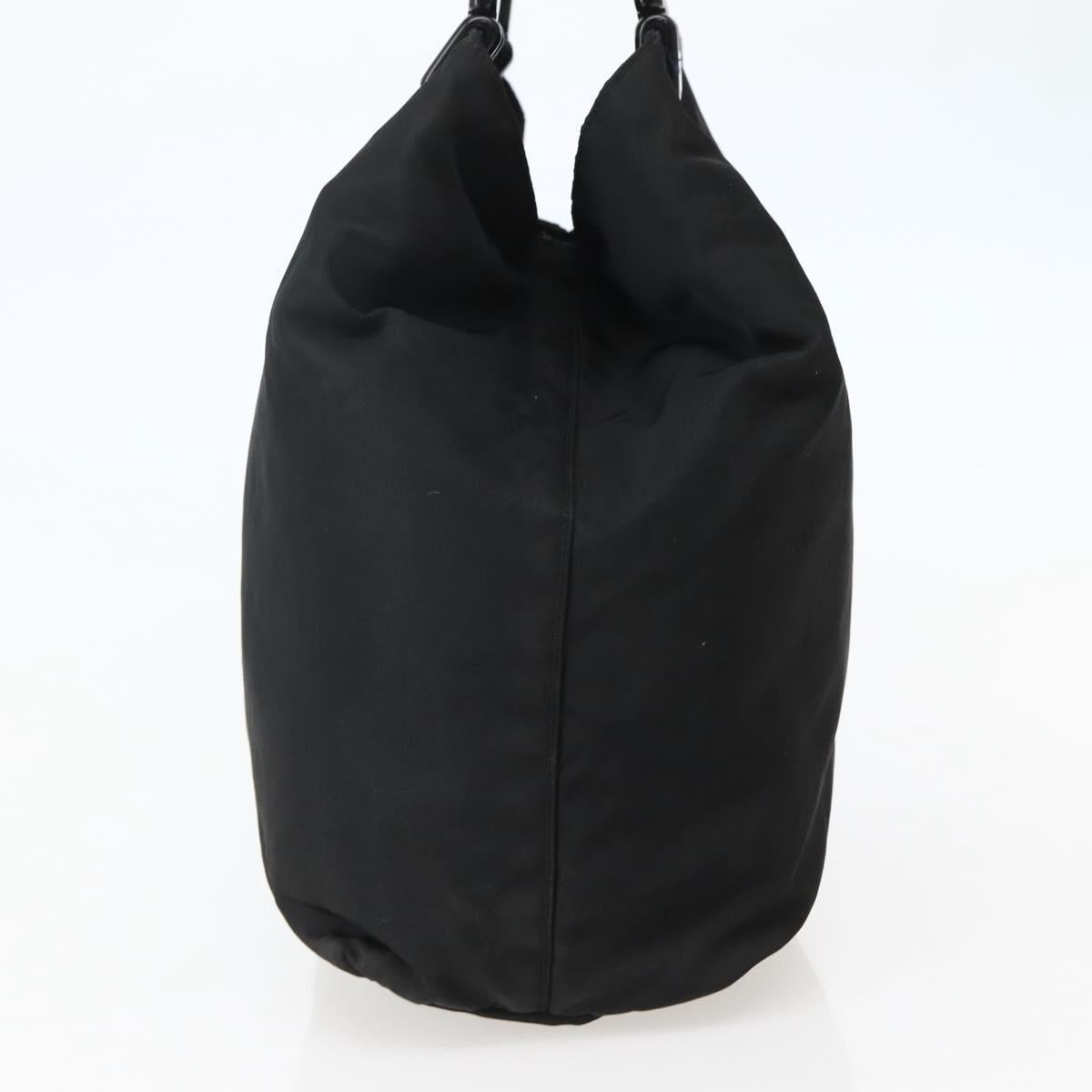 PRADA Hand Bag Nylon Black Silver