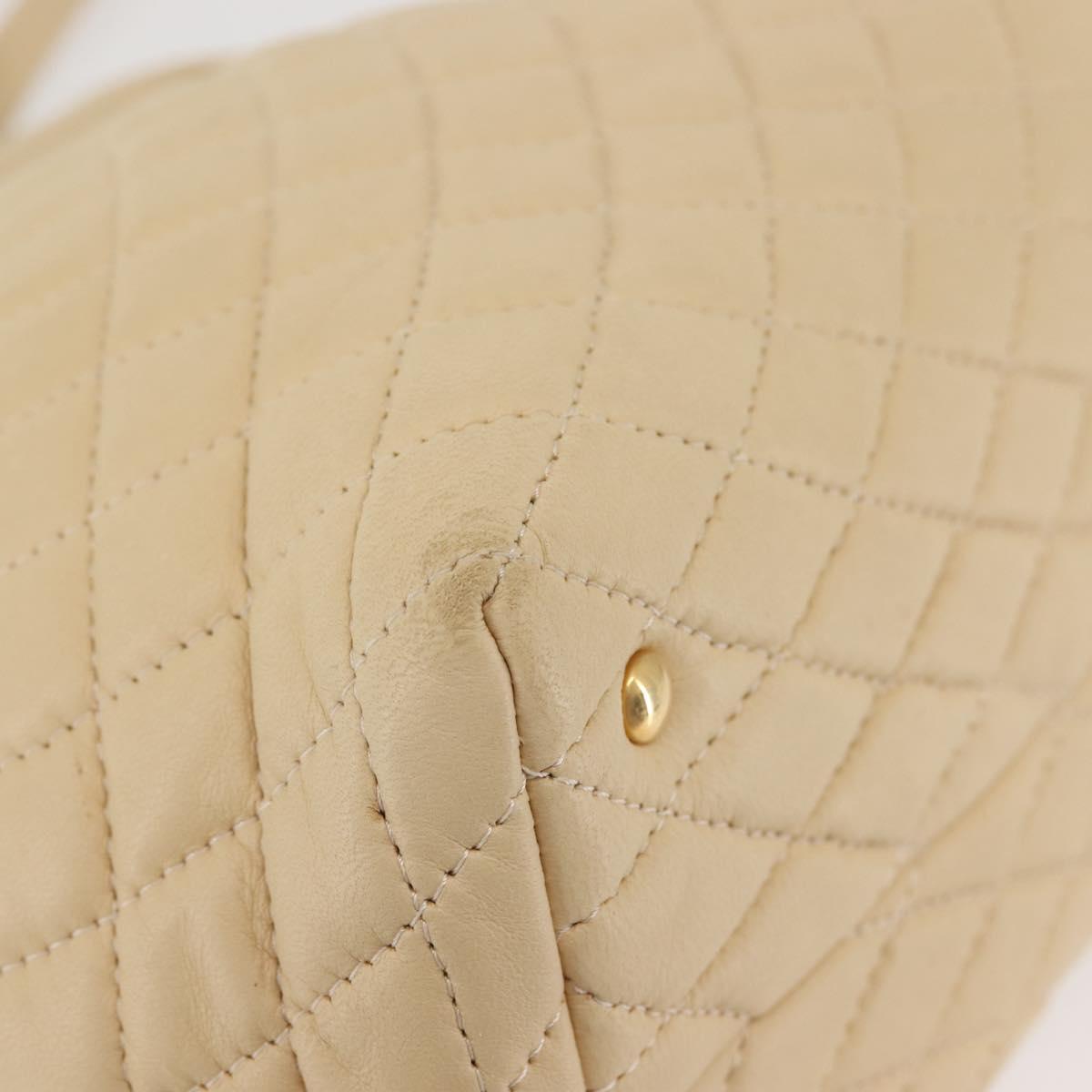 BALLY Shoulder Bag Leather Beige Gold