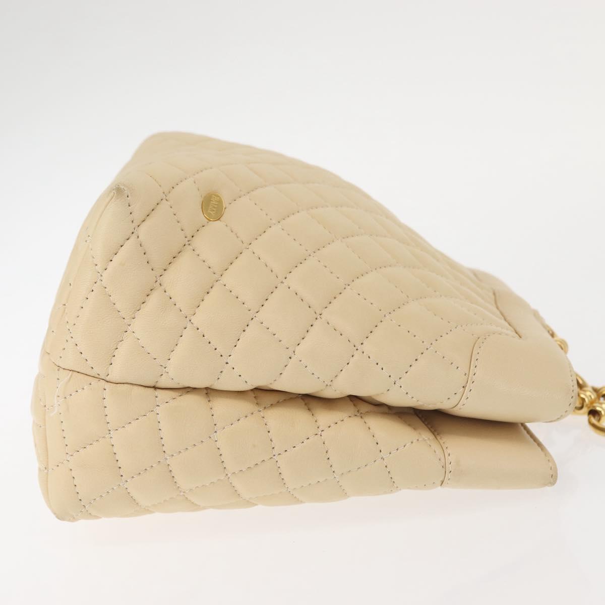 BALLY Shoulder Bag Leather Beige Gold