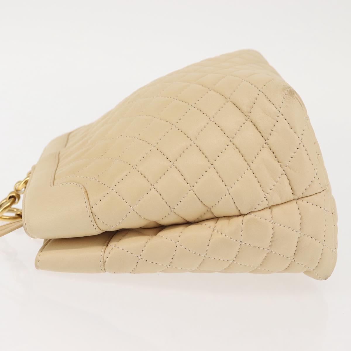 BALLY Shoulder Bag Leather Beige Gold