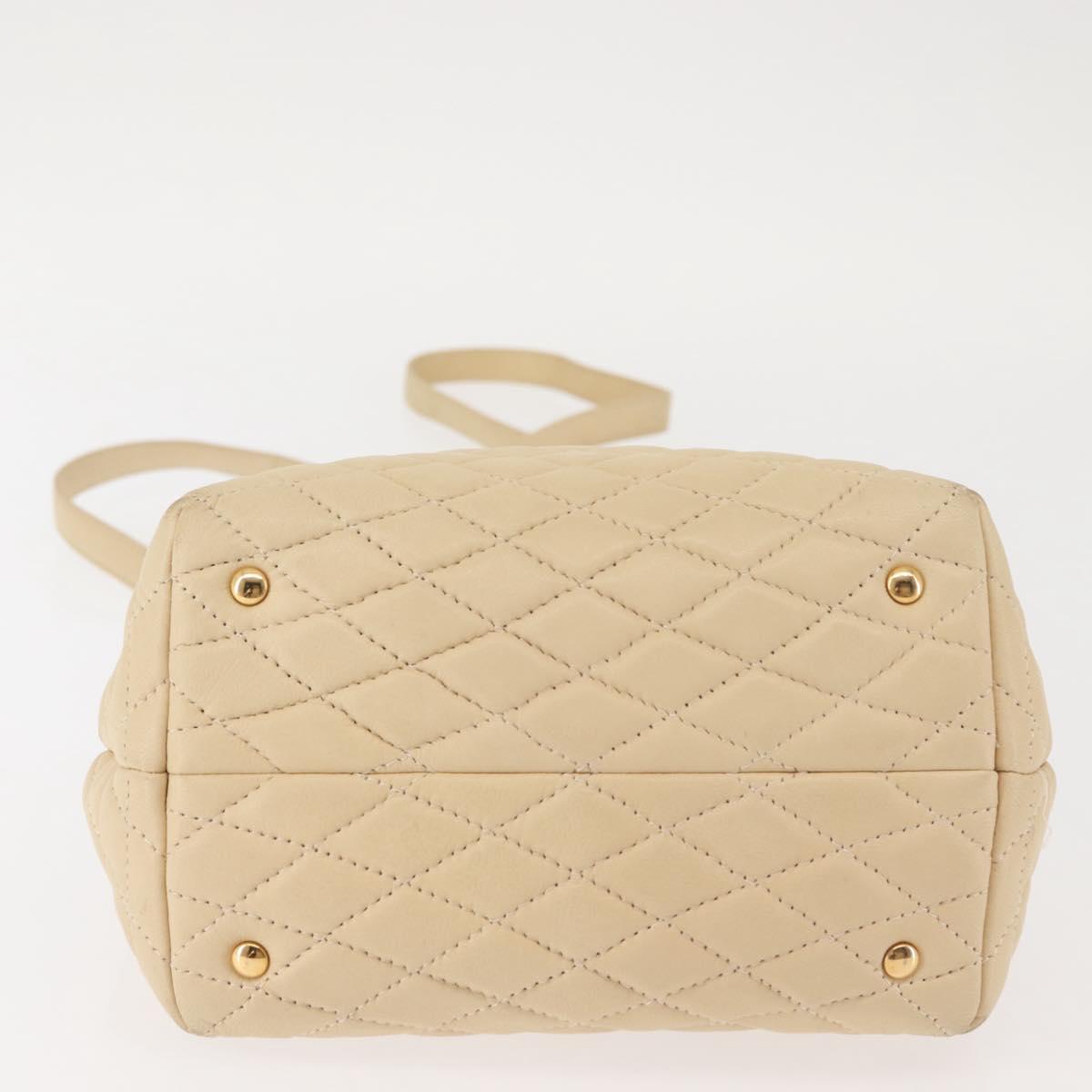 BALLY Shoulder Bag Leather Beige Gold