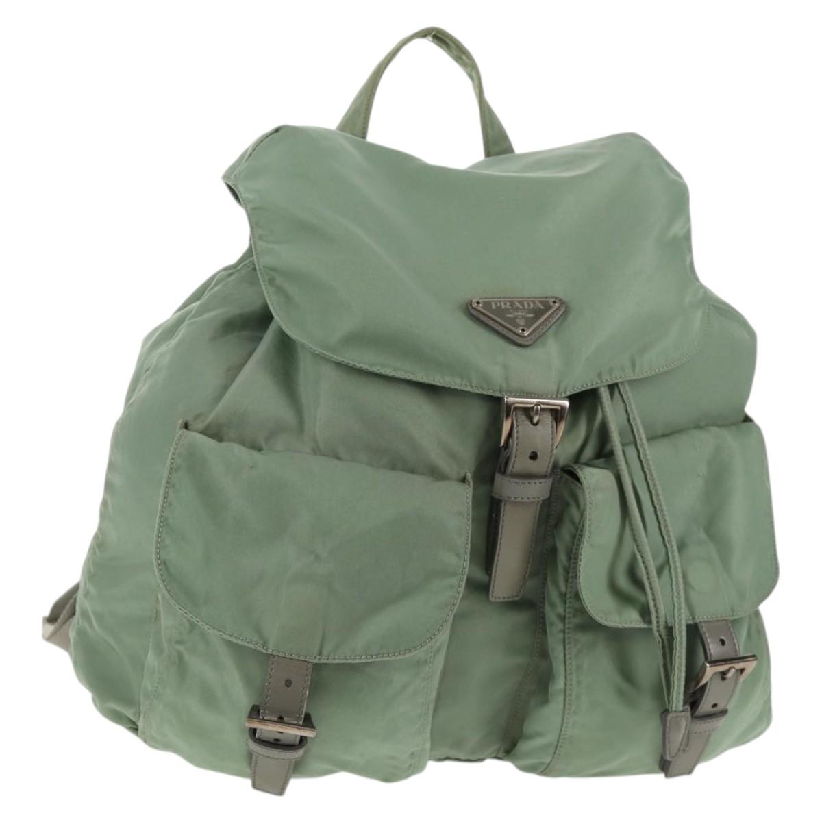 PRADA Backpack Nylon Green Silver