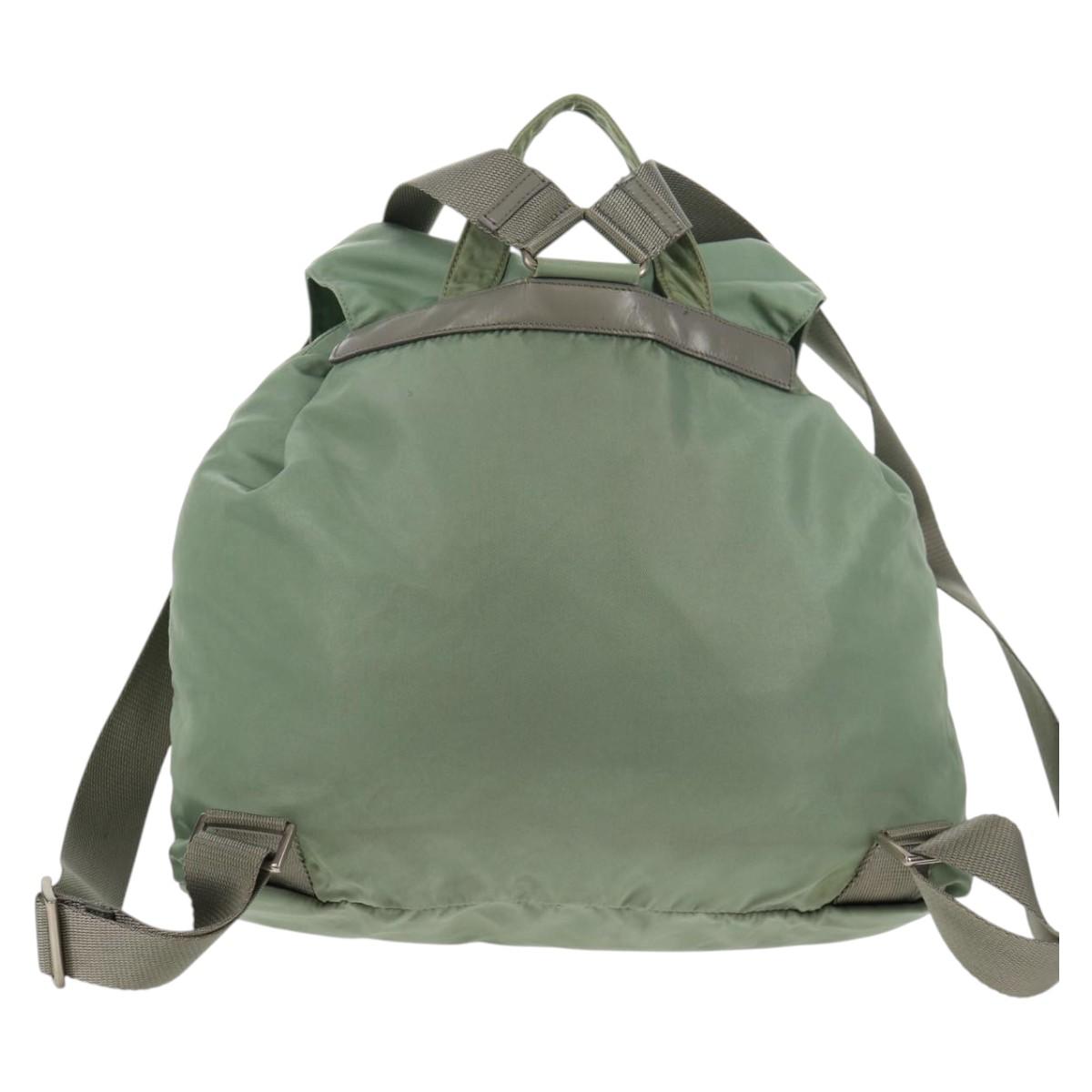 PRADA Backpack Nylon Green Silver