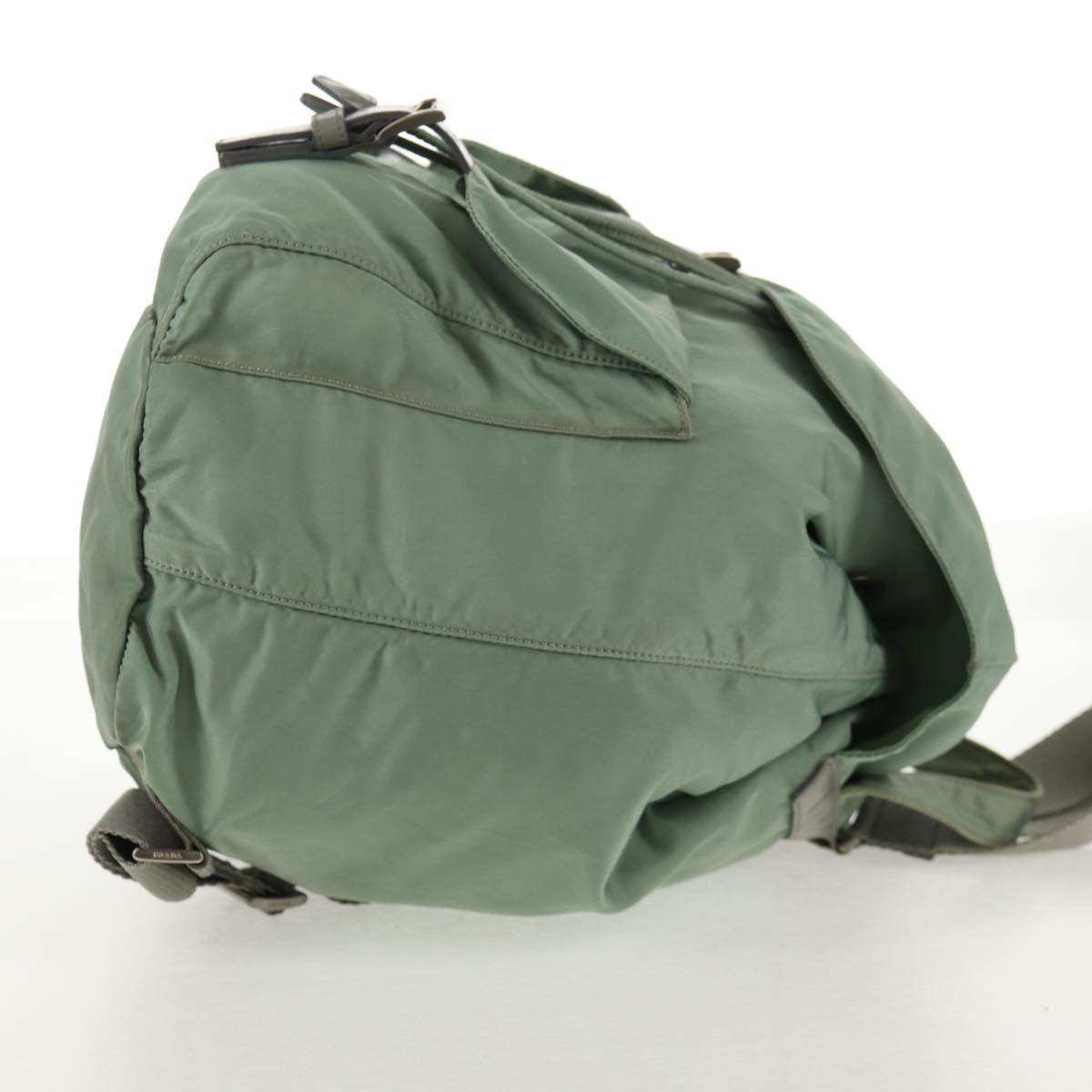 PRADA Backpack Nylon Green Silver