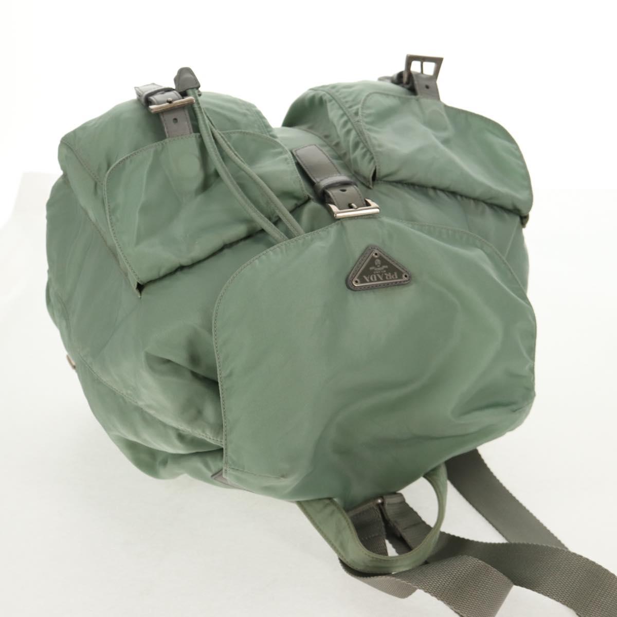 PRADA Backpack Nylon Green Silver
