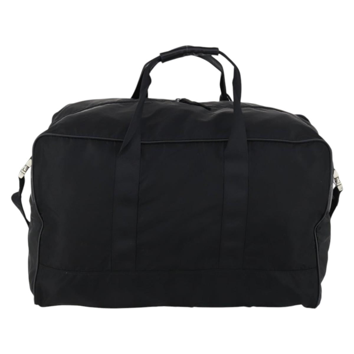 PRADA Boston Bag Nylon 2way Black Silver
