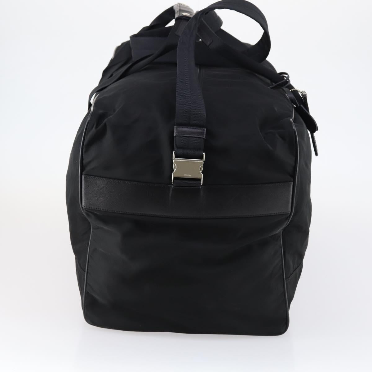 PRADA Boston Bag Nylon 2way Black Silver