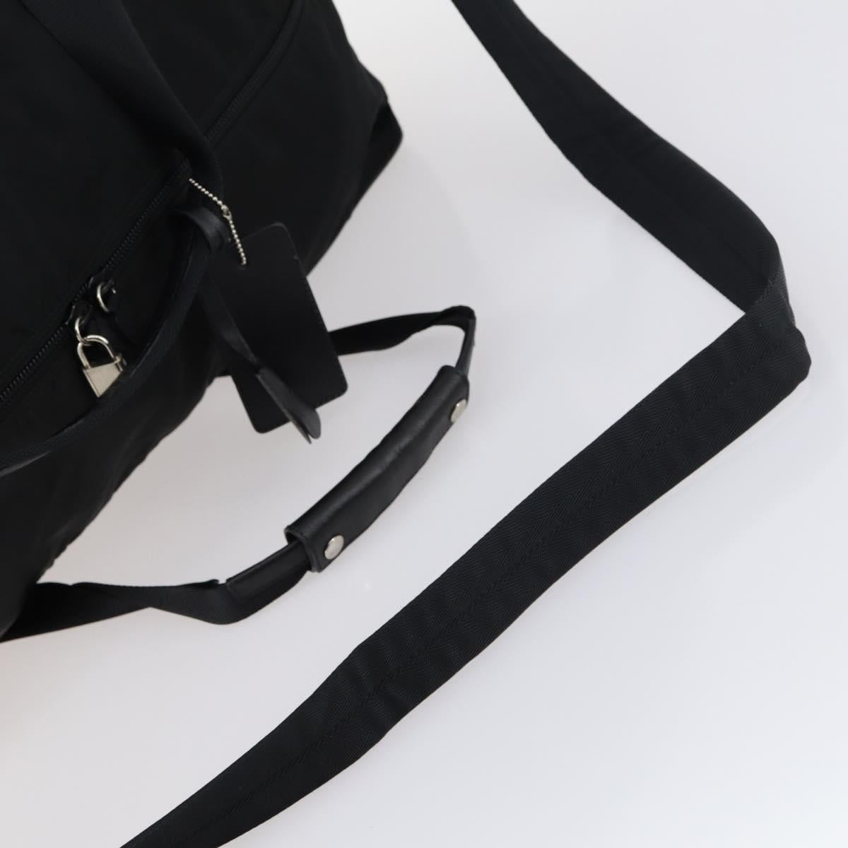 PRADA Boston Bag Nylon 2way Black Silver