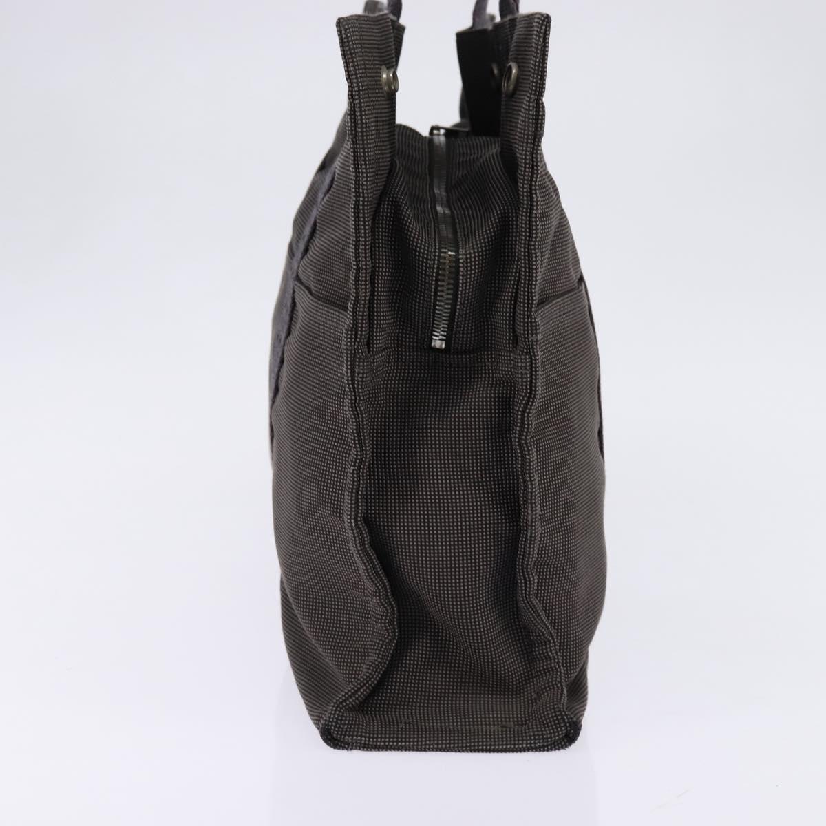 HERMES Her LineMM Hand Bag Canvas Gray Silver