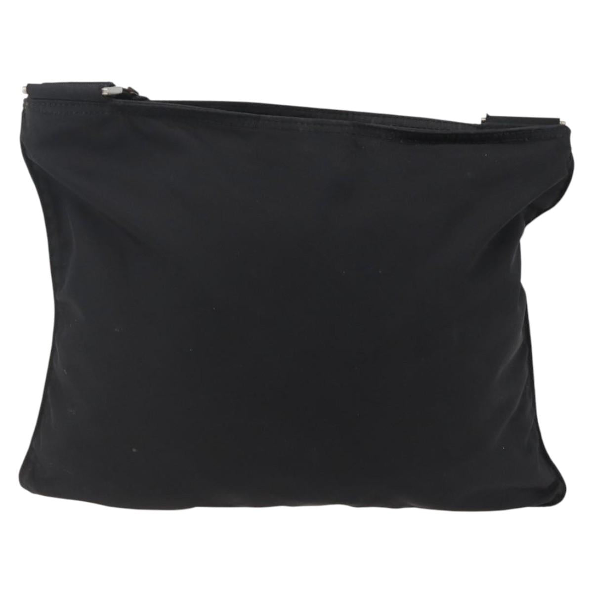 PRADA Shoulder Bag Nylon Black Silver