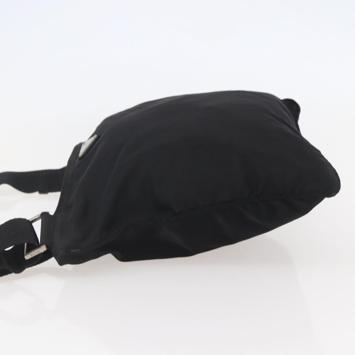 PRADA Shoulder Bag Nylon Black Silver