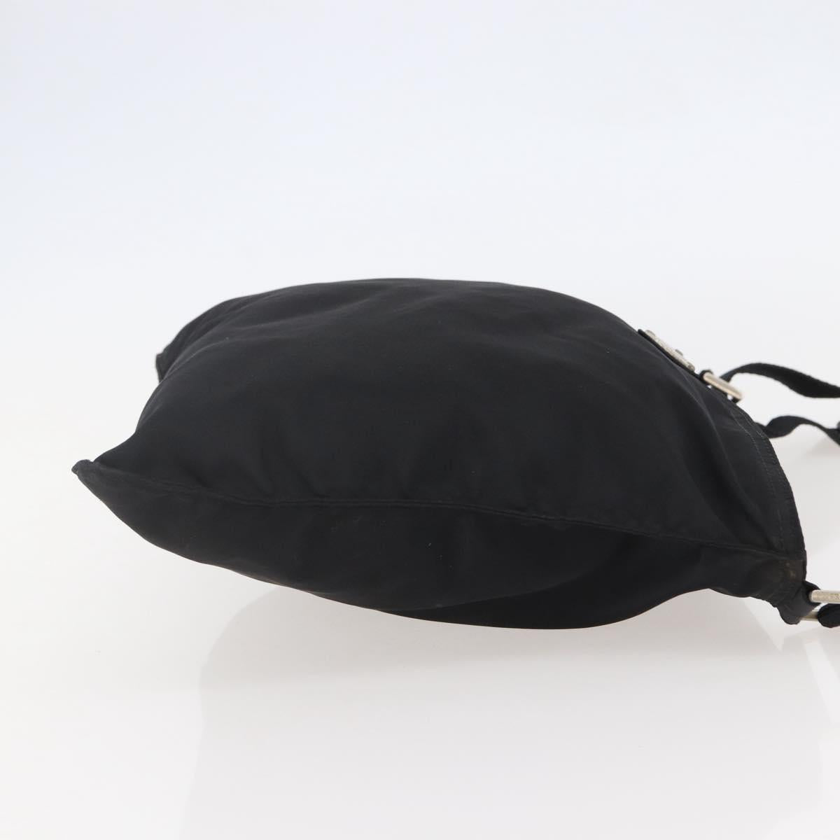 PRADA Shoulder Bag Nylon Black Silver
