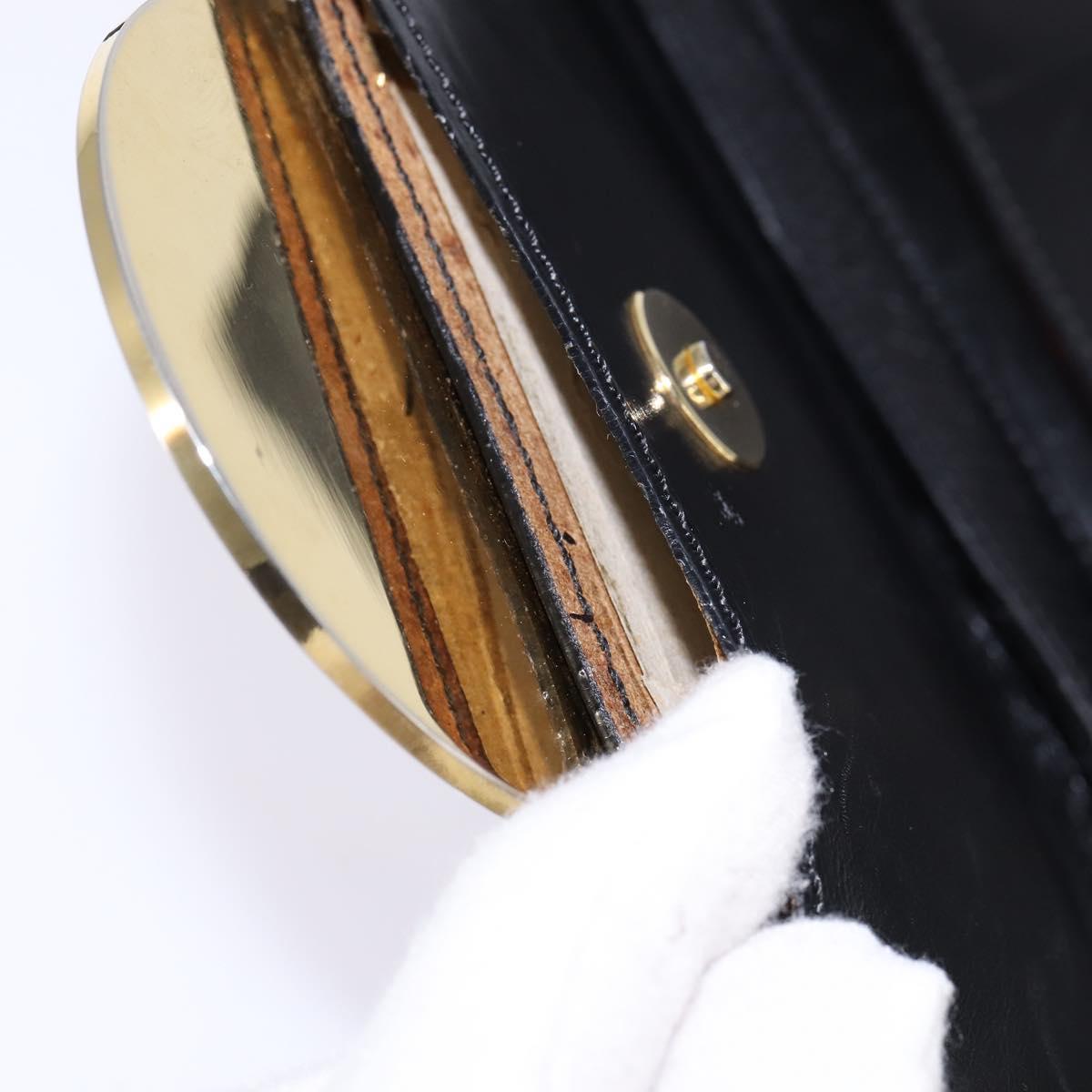 CELINE Circle Shoulder Bag Leather Black Gold