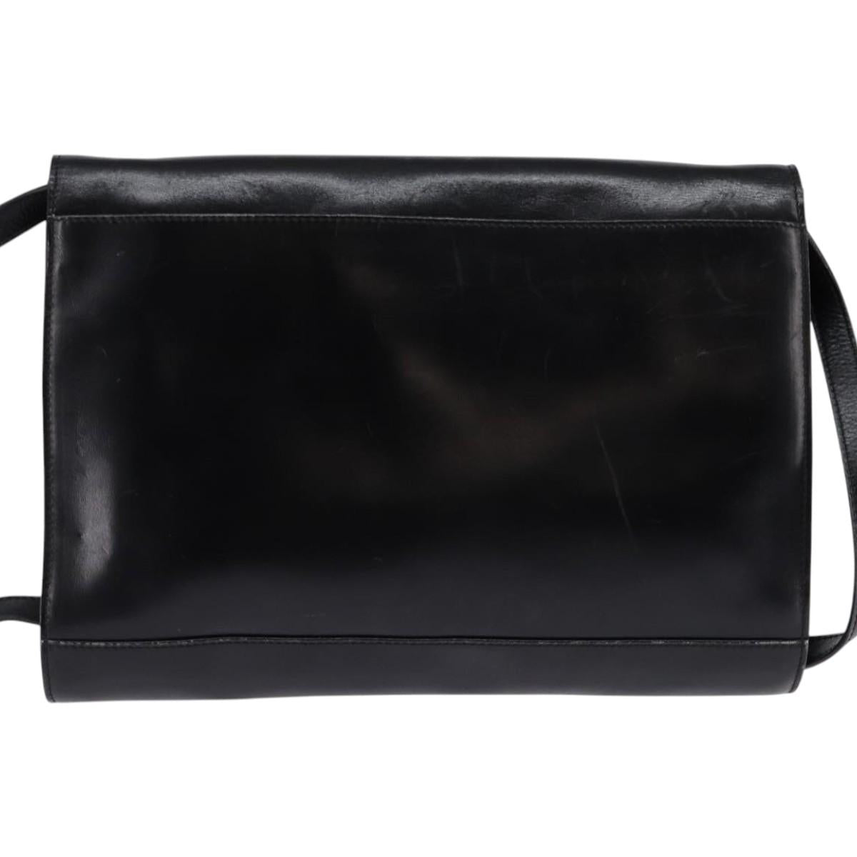 CELINE Circle Shoulder Bag Leather Black Gold