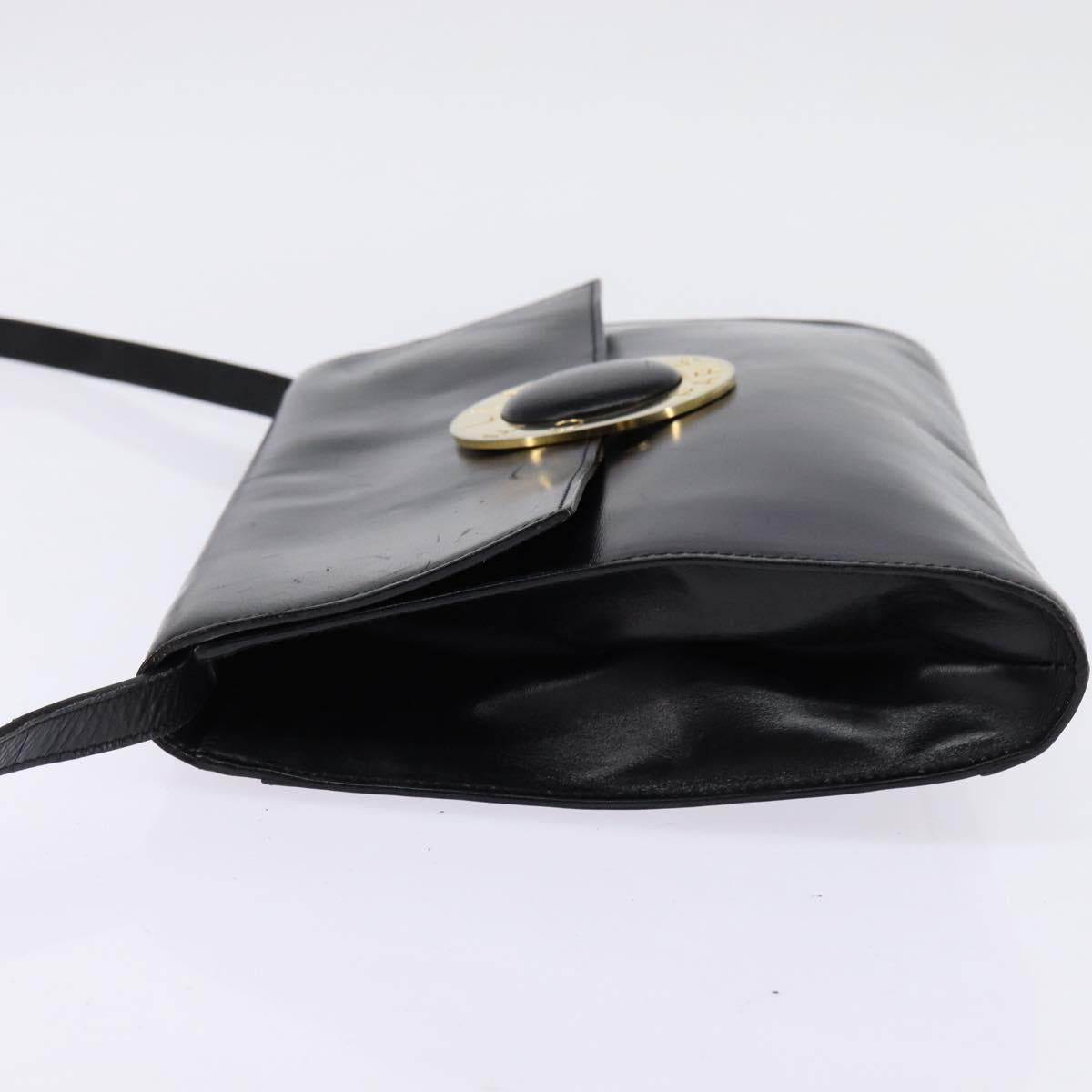 CELINE Circle Shoulder Bag Leather Black Gold