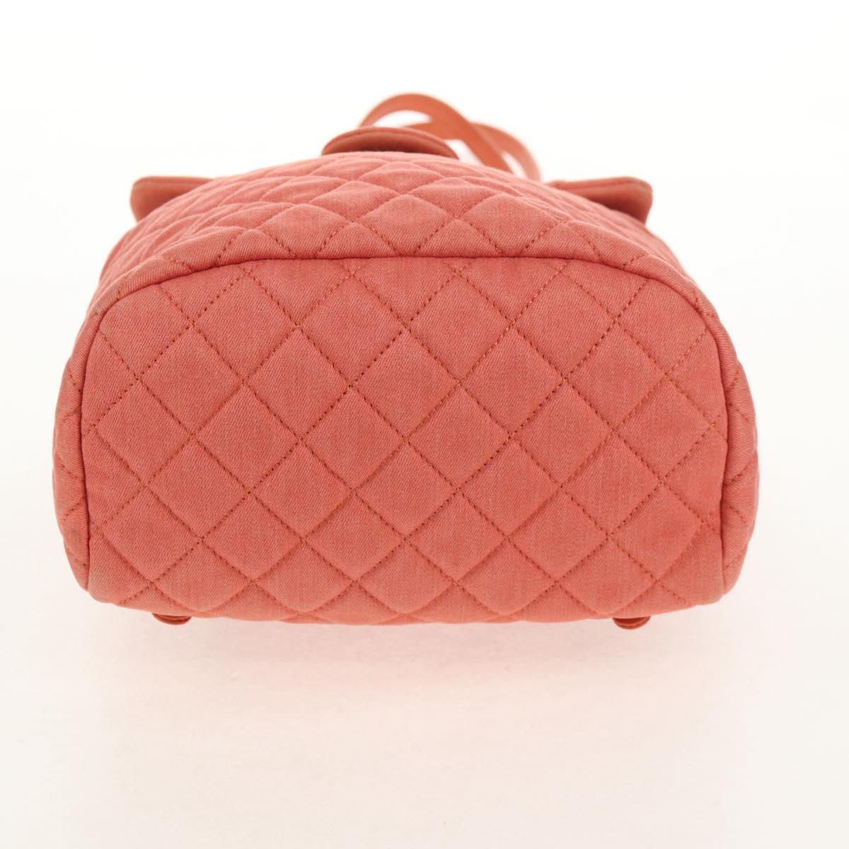 CHANEL Matelasse Backpack Denim Pink Gold CC