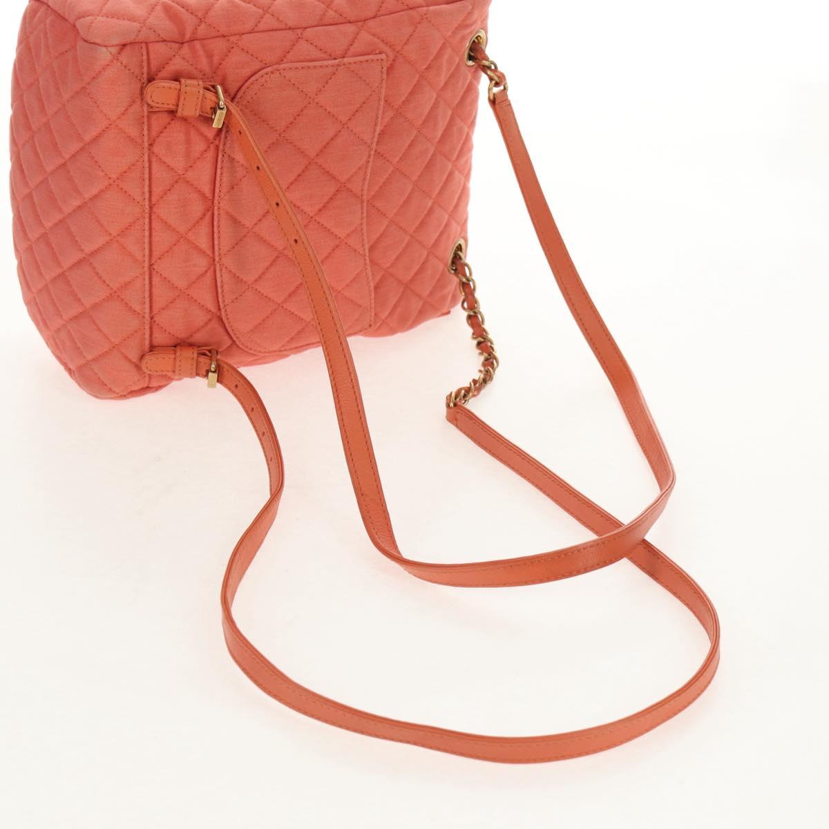 CHANEL Matelasse Backpack Denim Pink Gold CC