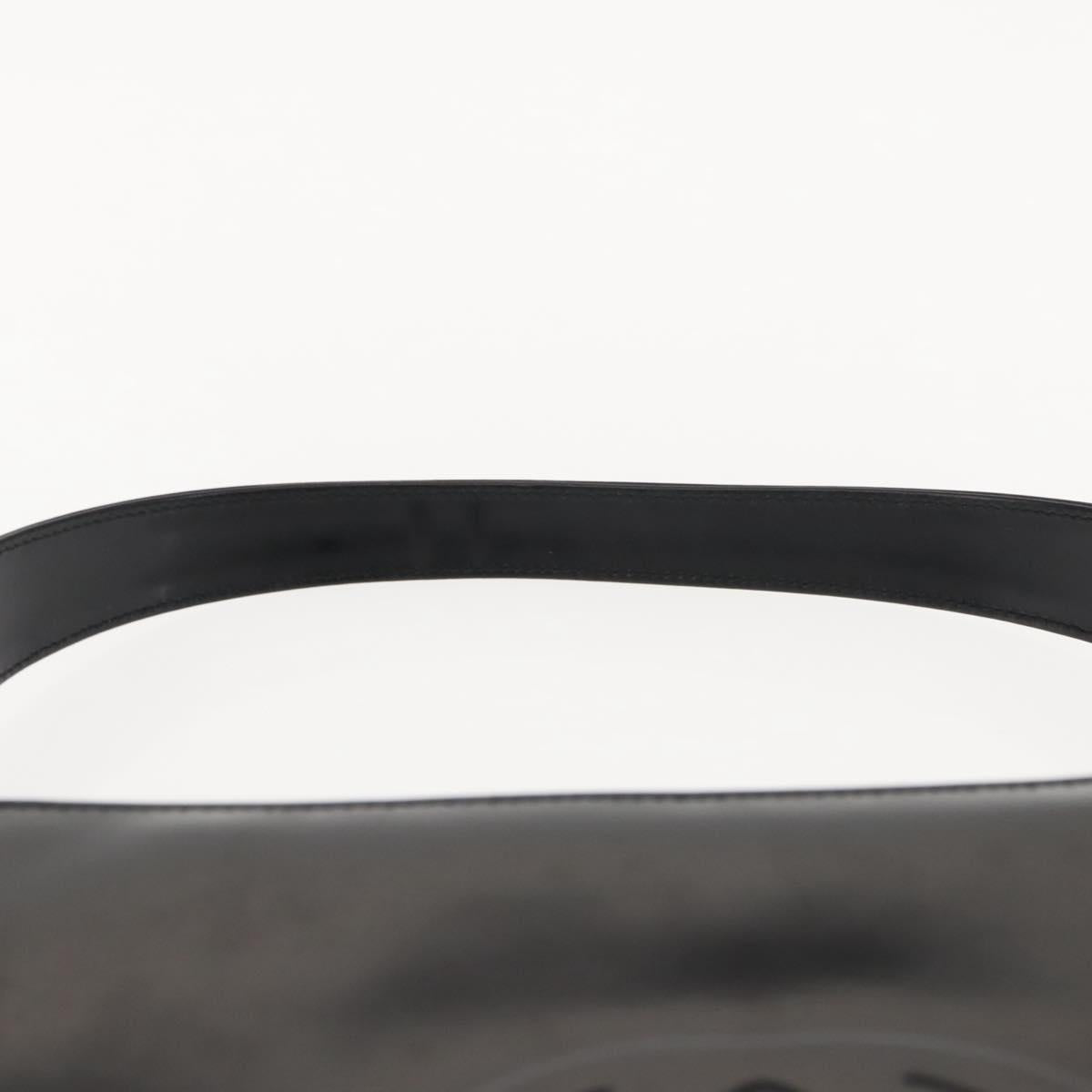 GUCCI Shoulder Bag Enamel Black Silver