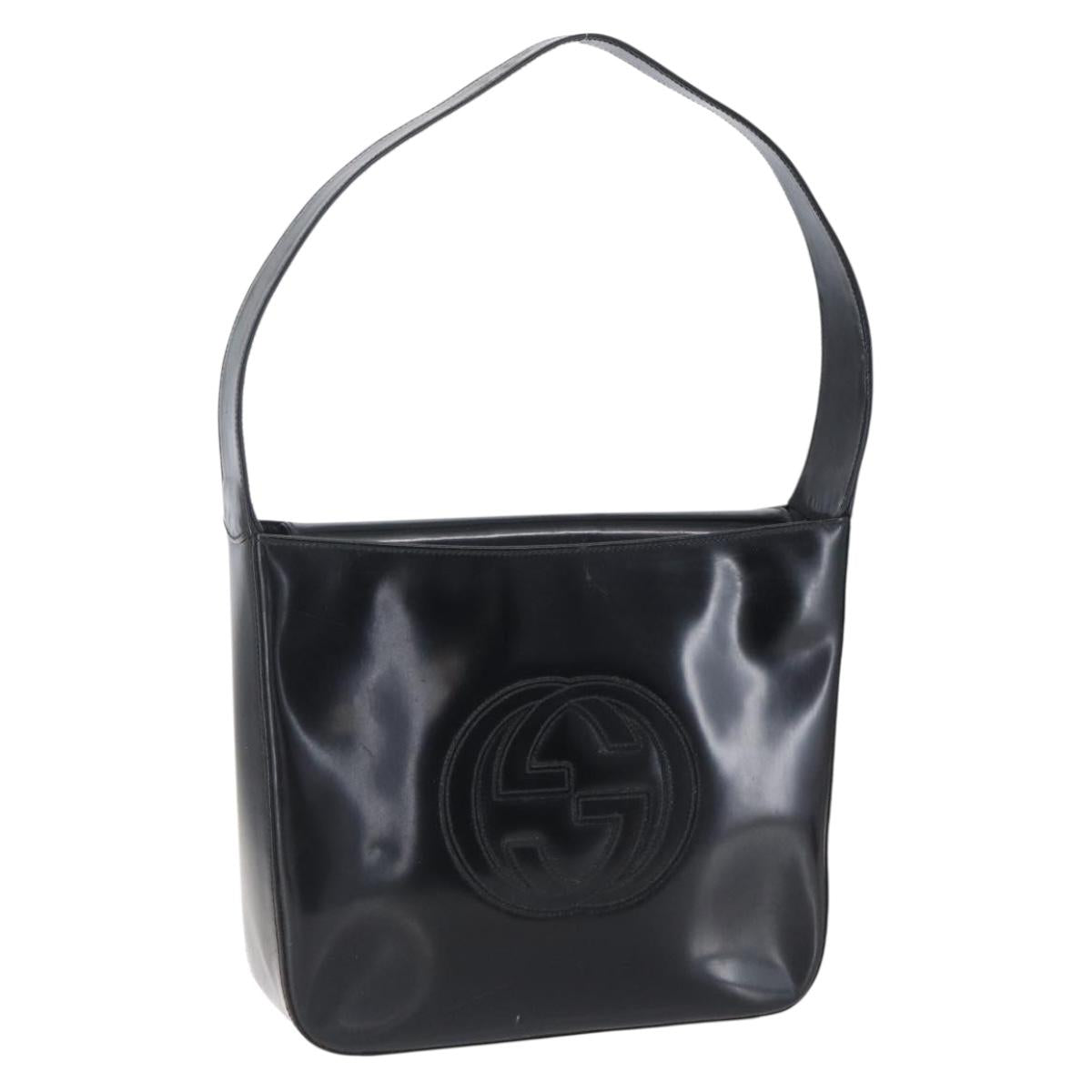 GUCCI Soho Shoulder Bag Enamel Black