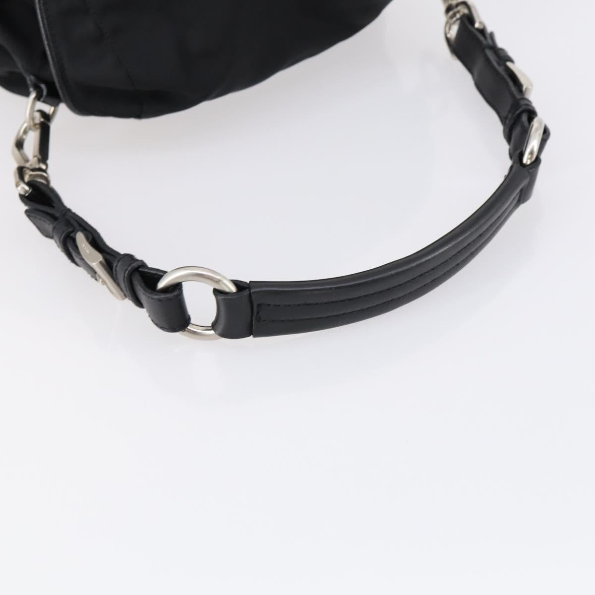 PRADA Shoulder Bag Nylon Black Silver