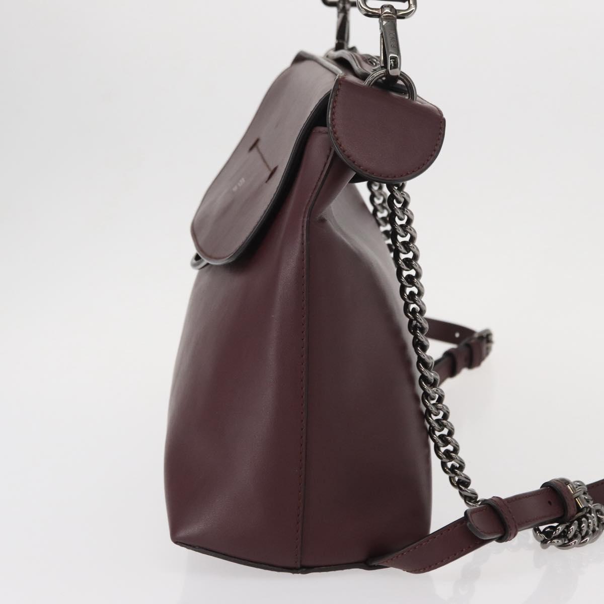 FENDI Back To School Backpack Leather 2way Bordeaux Silver