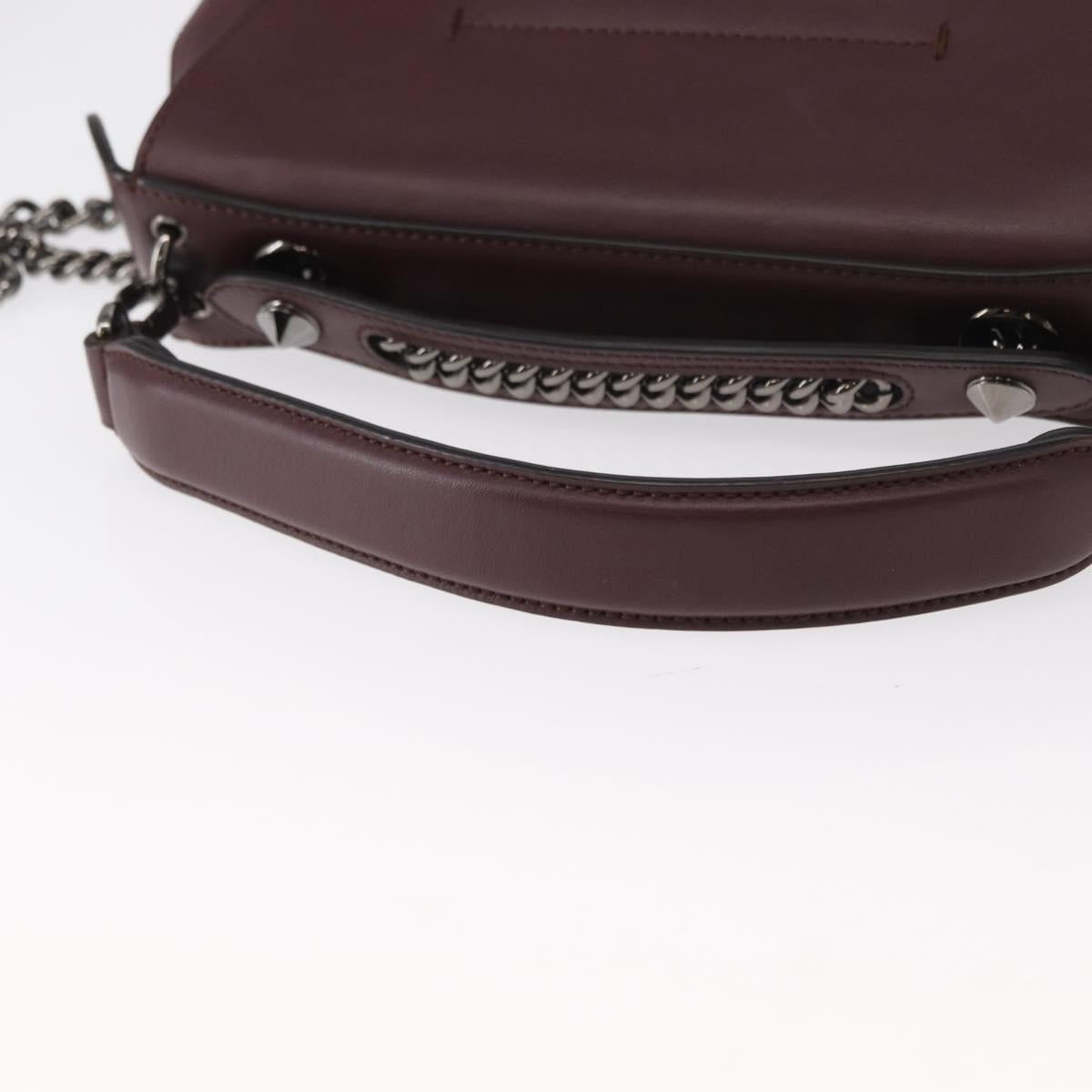 FENDI Back To School Backpack Leather 2way Bordeaux Silver