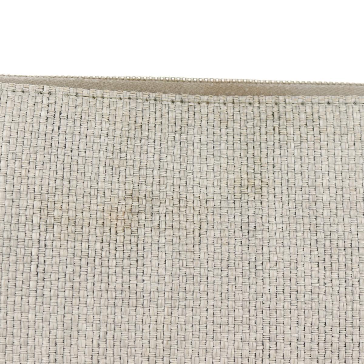 CHANEL Clutch Bag Canvas Gray CC