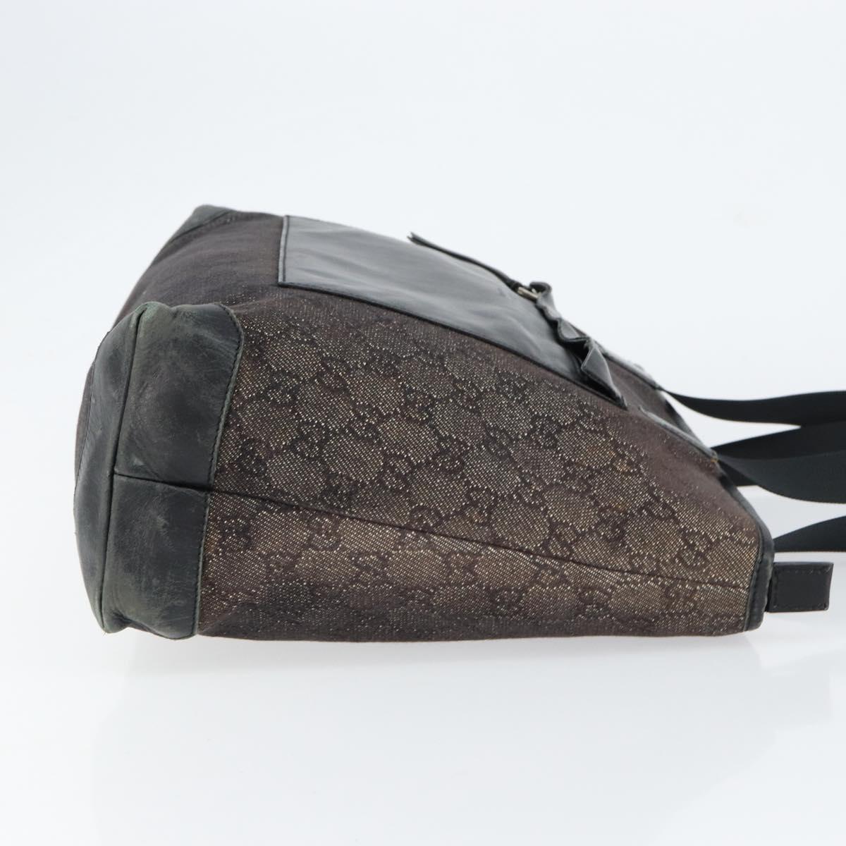 GUCCI GG Canvas Shoulder Bag Black Silver 34339