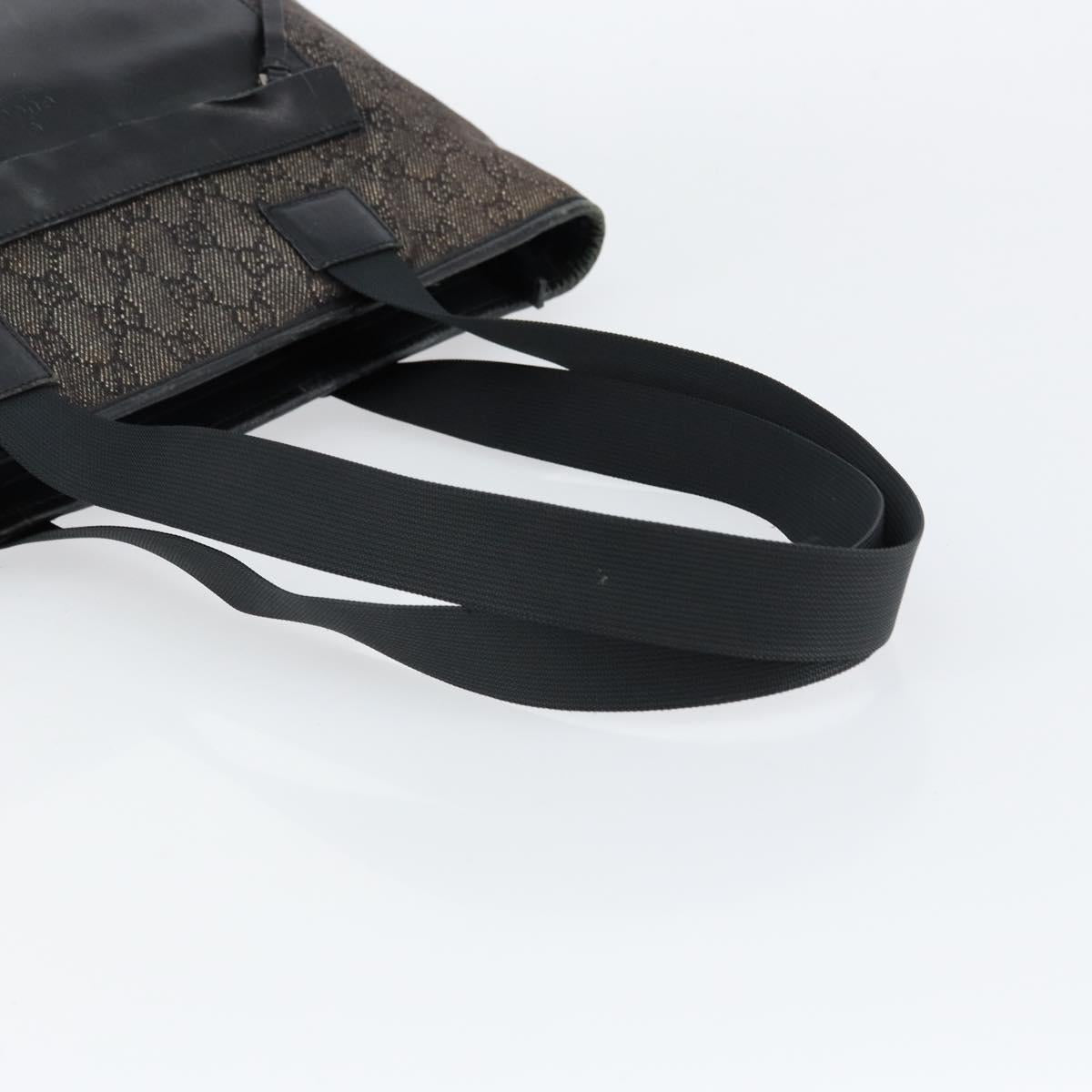 GUCCI GG Canvas Shoulder Bag Black Silver 34339