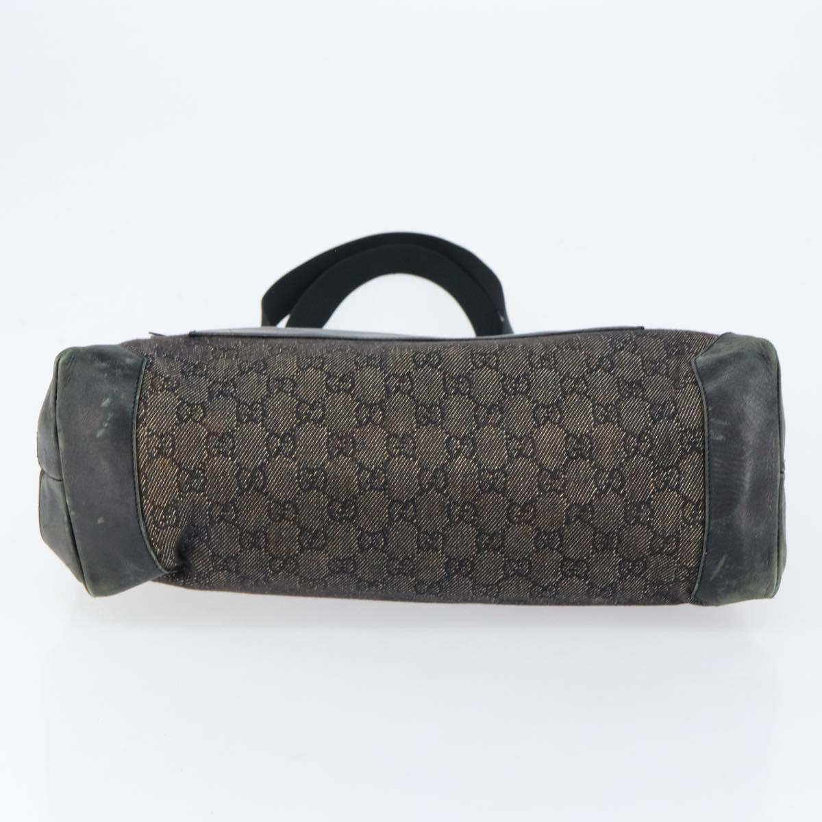 GUCCI GG Canvas Shoulder Bag Black Silver 34339