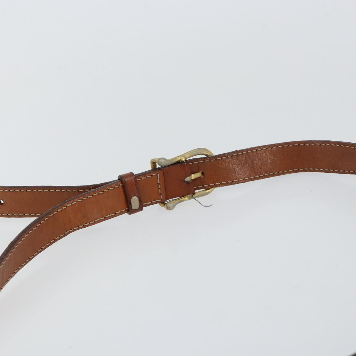 CELINE Macadam Canvas Shoulder Bag PVC Leather Brown Gold
