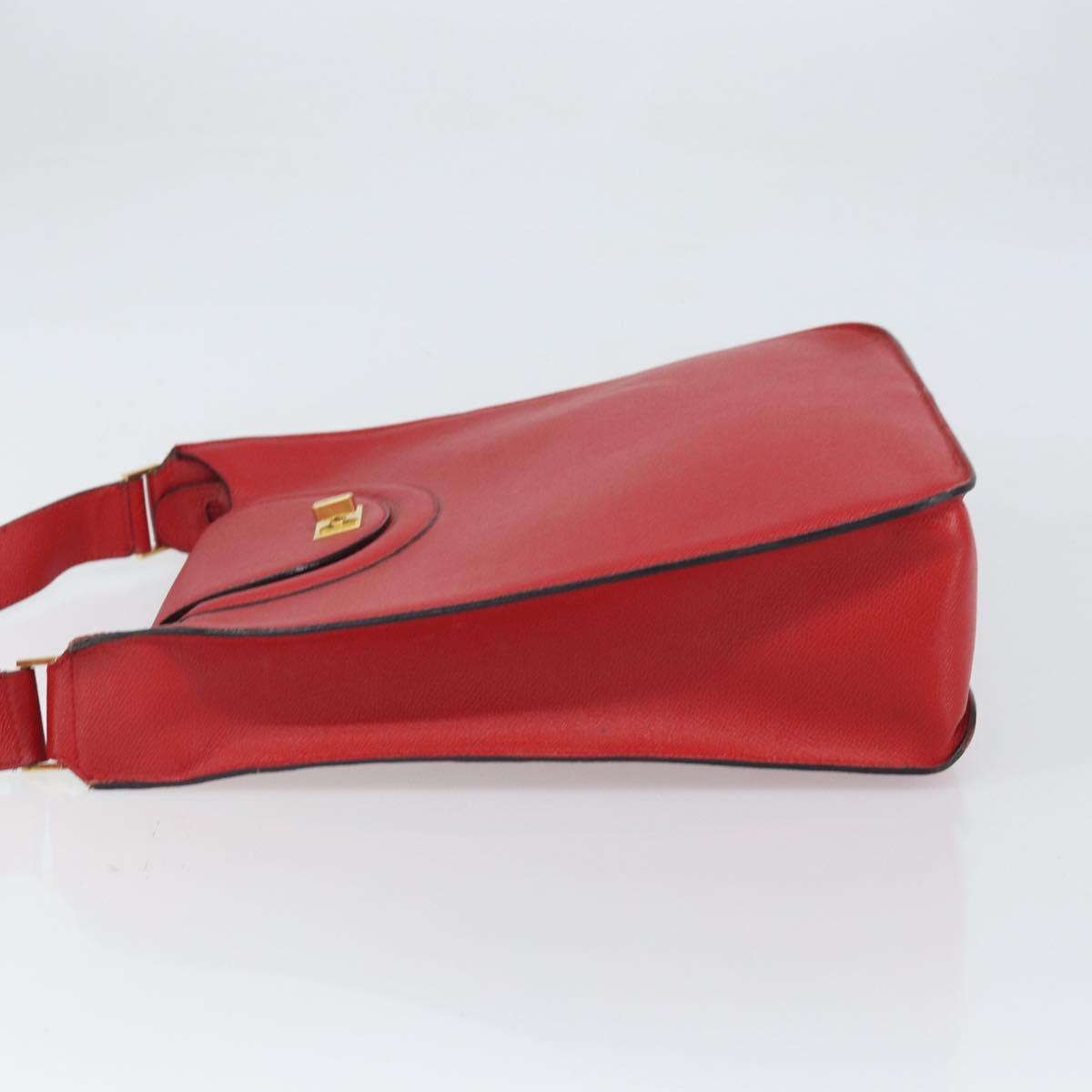 BALLY Shoulder Bag Leather Red Gold