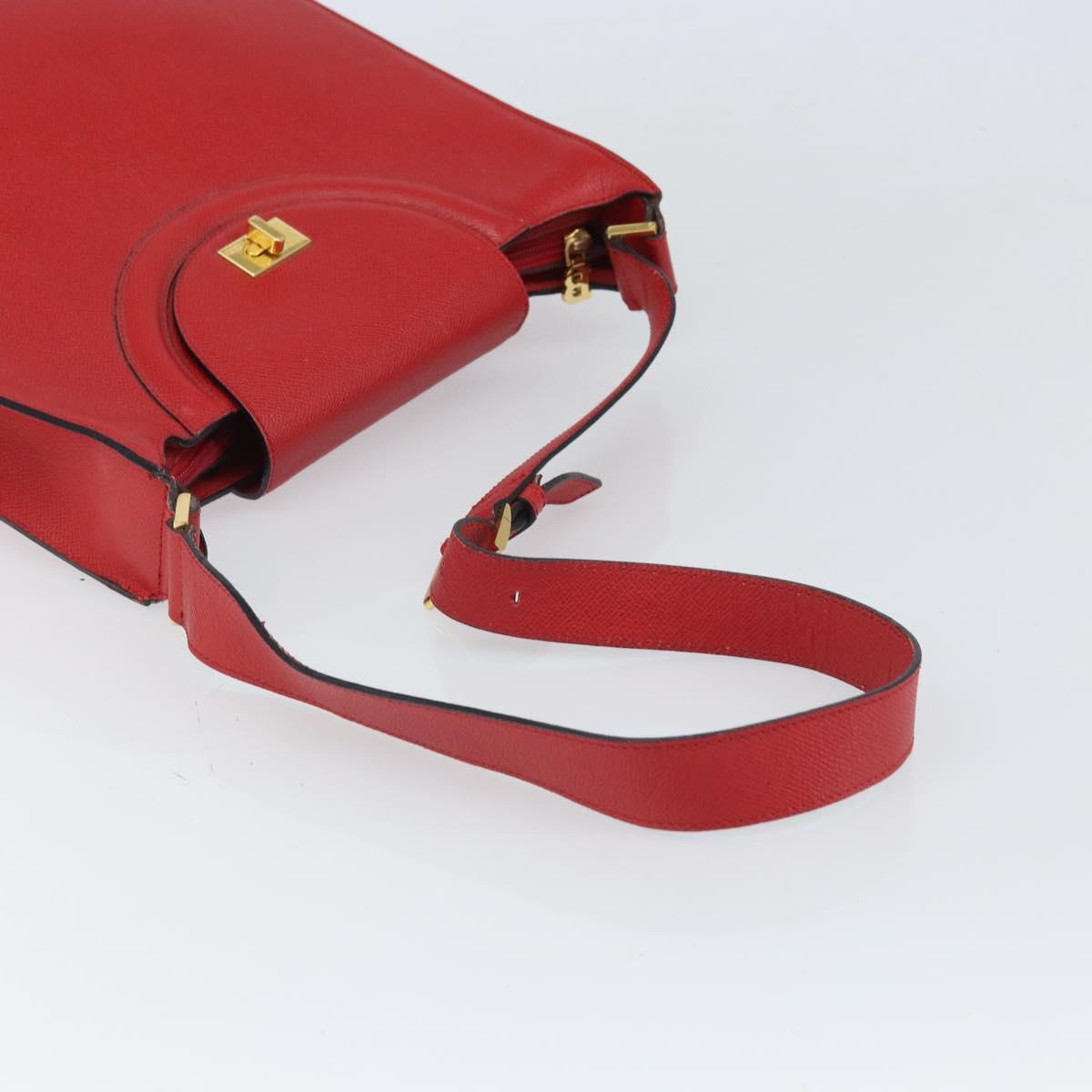 BALLY Shoulder Bag Leather Red Gold