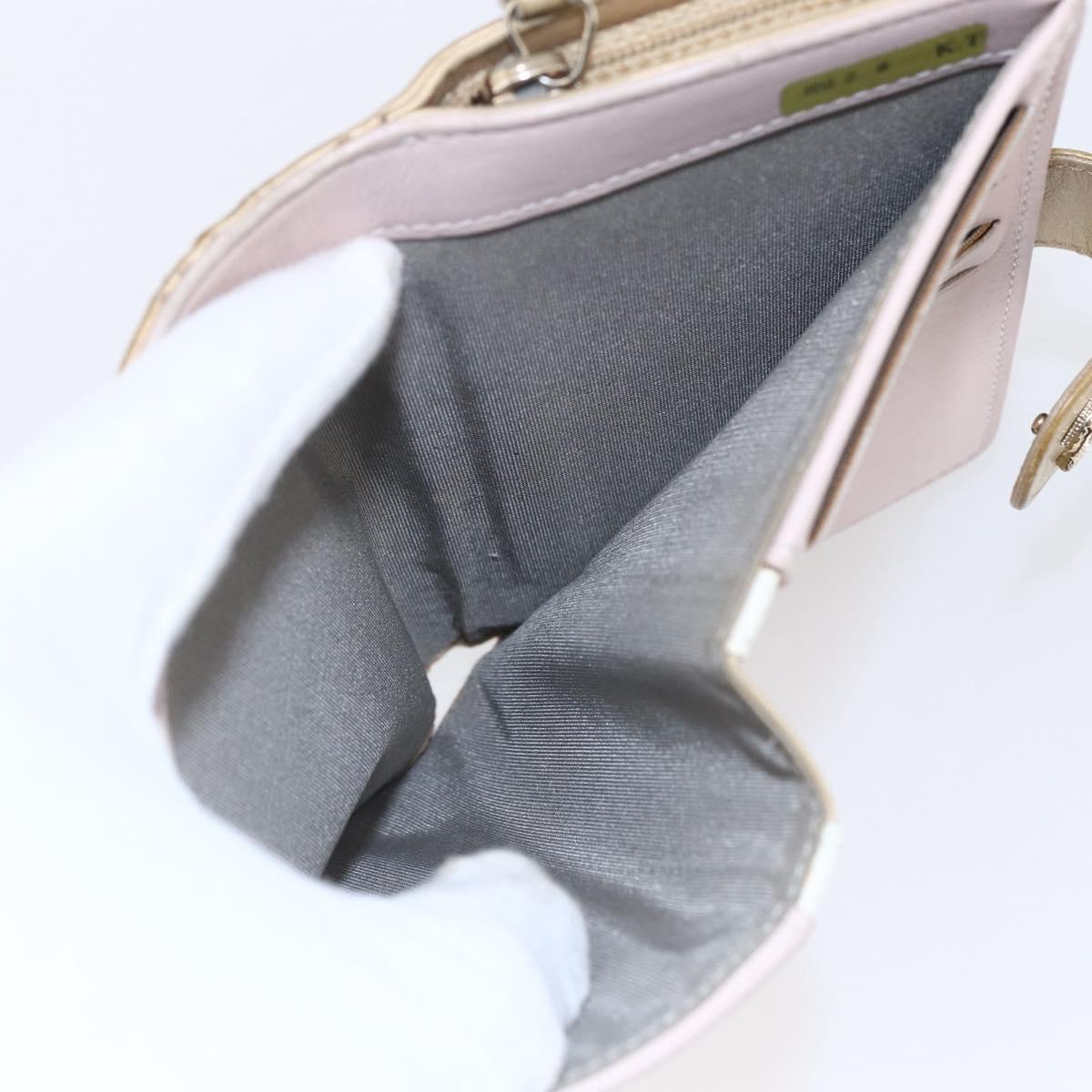 CHANEL Matelasse Compact Wallet Leather Gold CC
